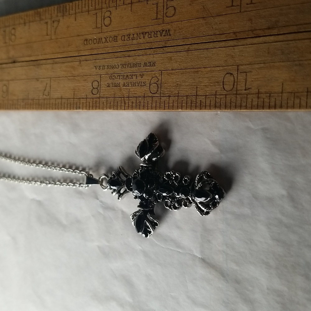 Gothic Rhinestone Cross Pendant - Picture 5 of 6